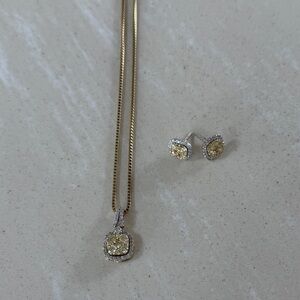 Natural Diamond Necklace/Earring Set